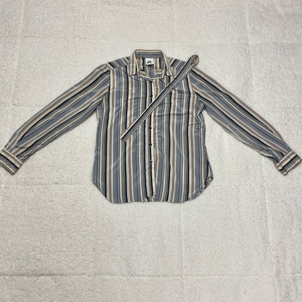 Vintage JH button up with tie scarf